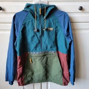 L.L.Bean Mountain Classic Anorak Jacket Womens D Colorblock Windbreaker Nylon